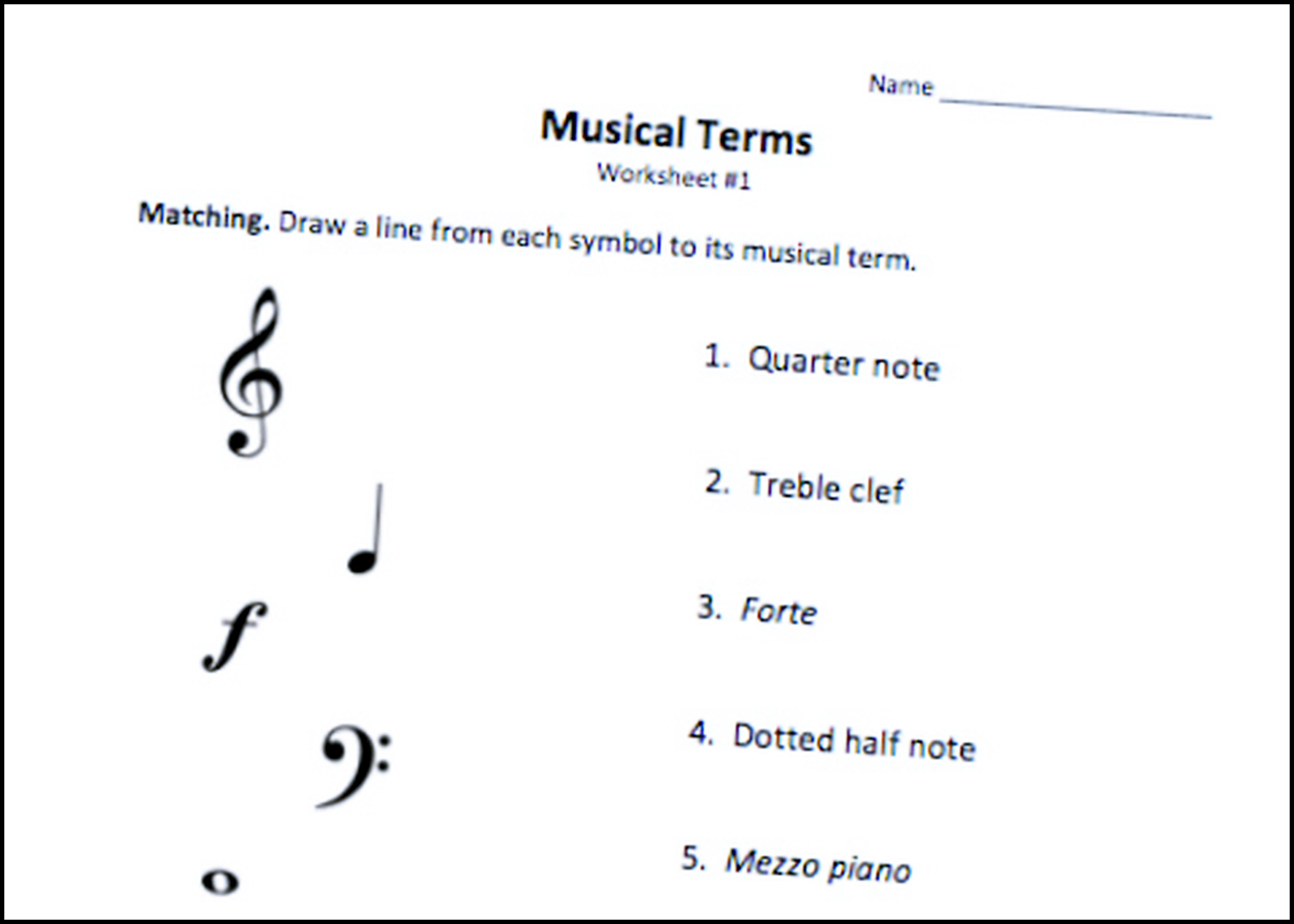 basic music theory worksheets printable